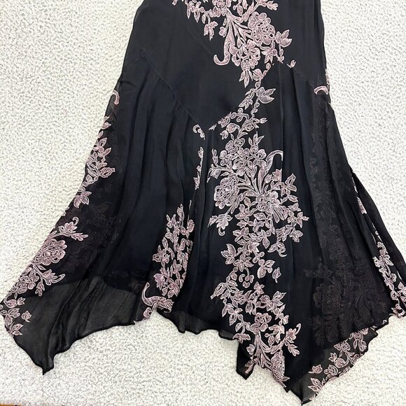 Vintage Y2K Slip Dress Beaded Fringe Tassels Whimsigoth Fairy 90s Dark - Picture 8 of 16